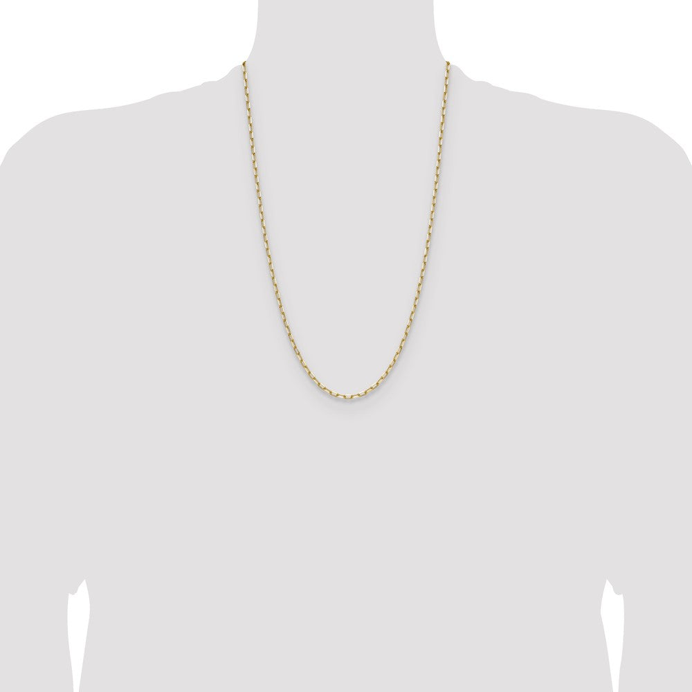 14k 3.0mm Solid Beveled Paperclip Chain - Product Photo