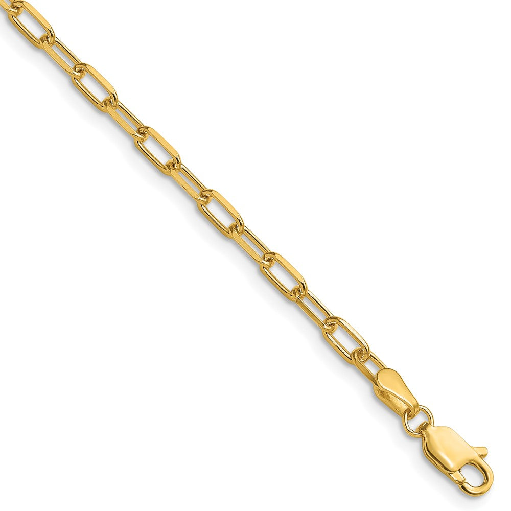 14k 3.0mm Solid Beveled Paperclip Chain - Product Photo