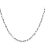 14k White Gold 3.0mm Solid Beveled Paperclip Chain - Product Photo