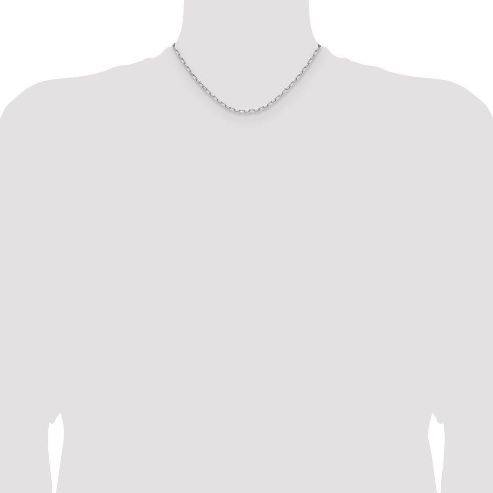 14k White Gold 3.0mm Solid Beveled Paperclip Chain - Product Photo