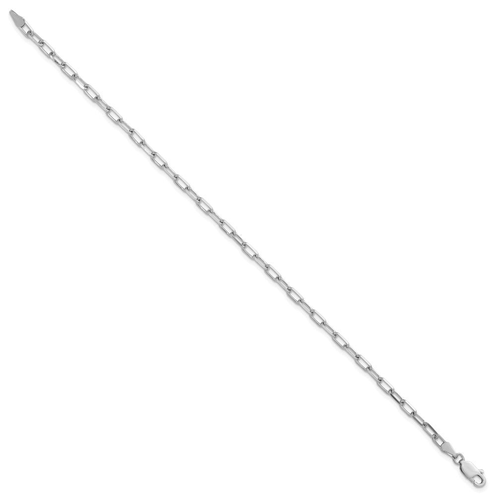 14k White Gold 3.0mm Solid Beveled Paperclip Chain - Product Photo