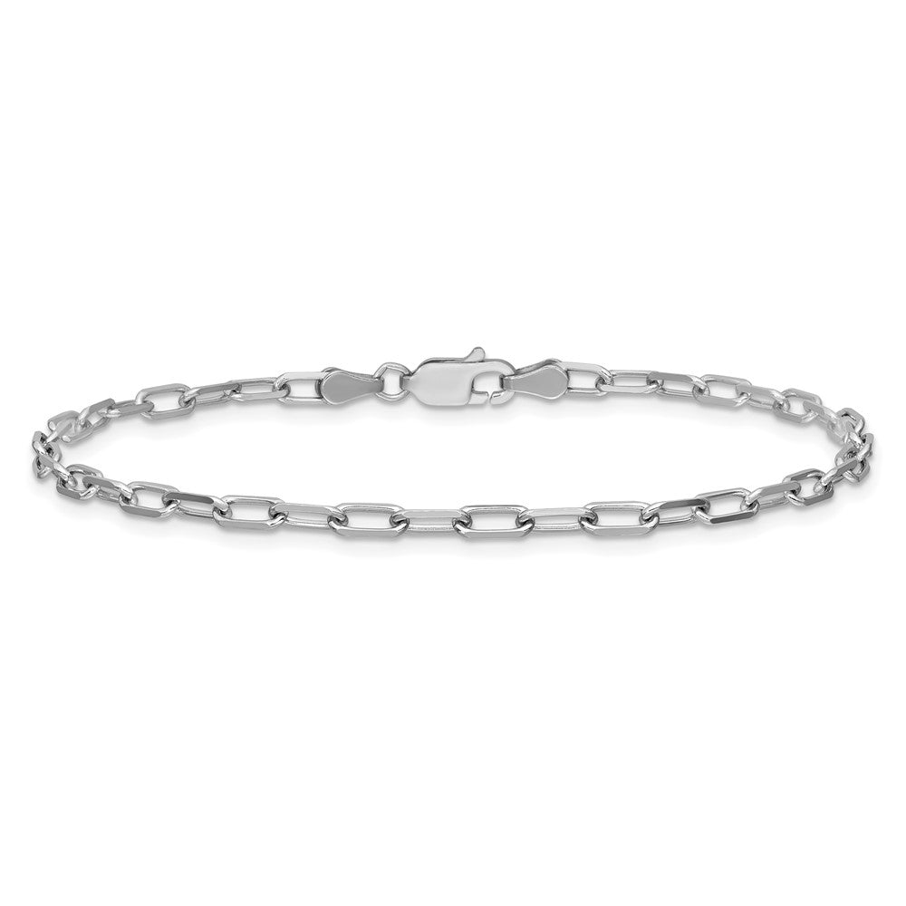14k White Gold 3.0mm Solid Beveled Paperclip Chain - Product Photo