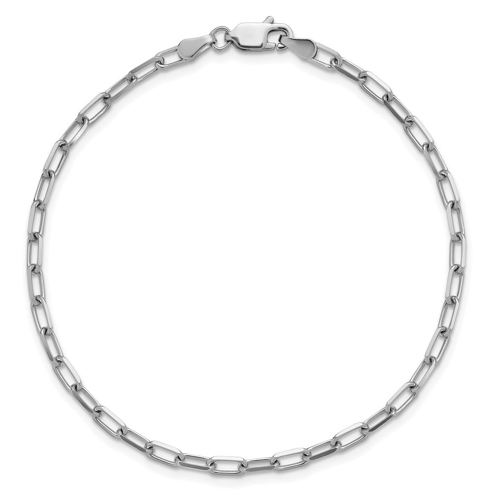 14k White Gold 3.0mm Solid Beveled Paperclip Chain - Product Photo