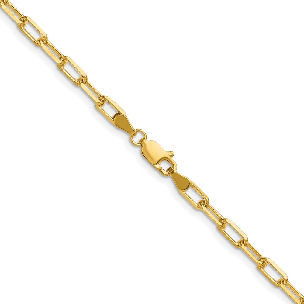 14k 3.5mm Solid Beveled Paperclip Chain - Product Photo