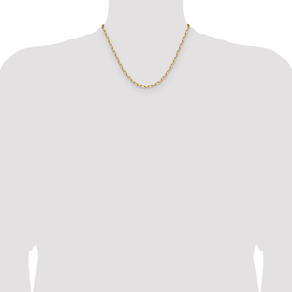 14k 3.5mm Solid Beveled Paperclip Chain - Product Photo