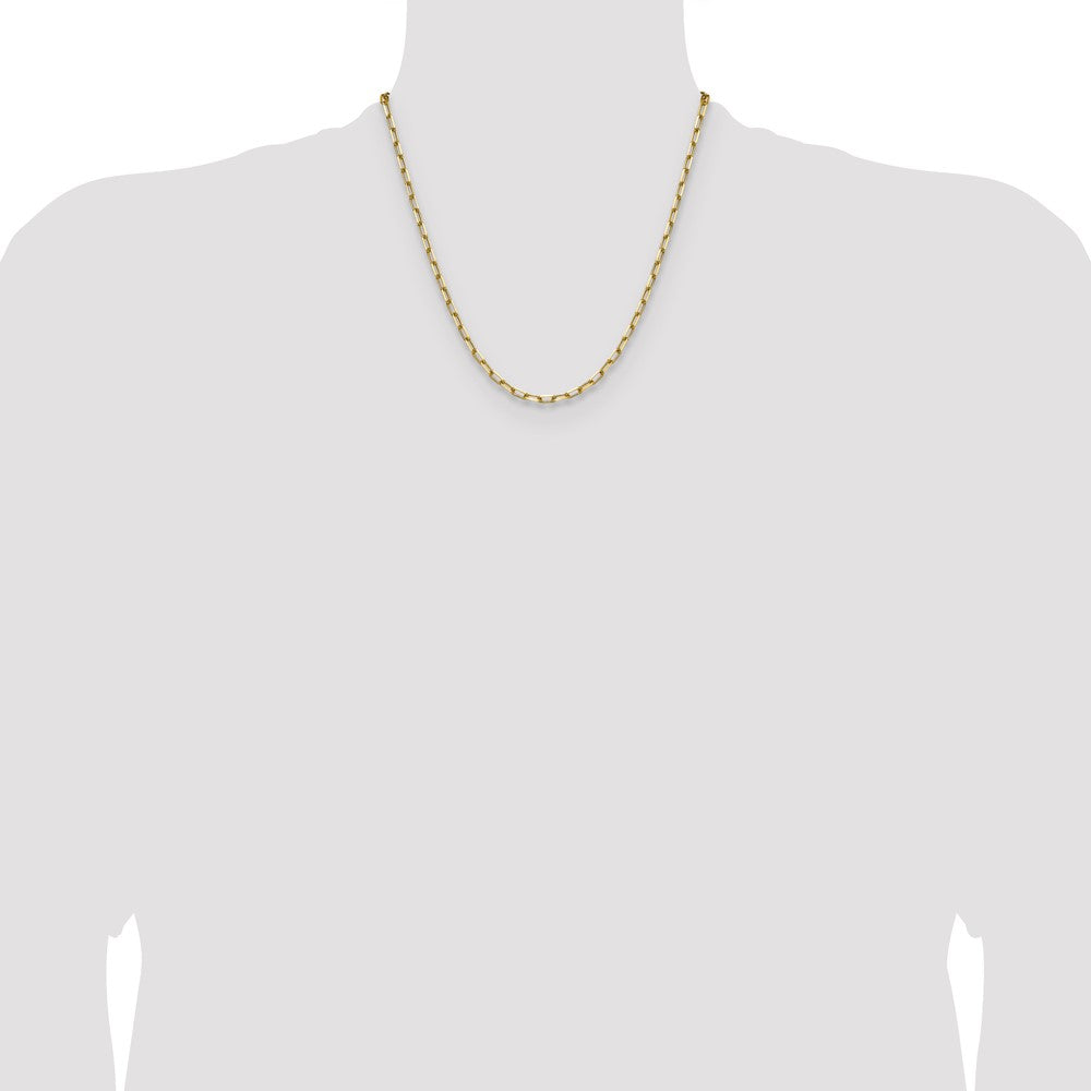 14k 3.5mm Solid Beveled Paperclip Chain - Product Photo