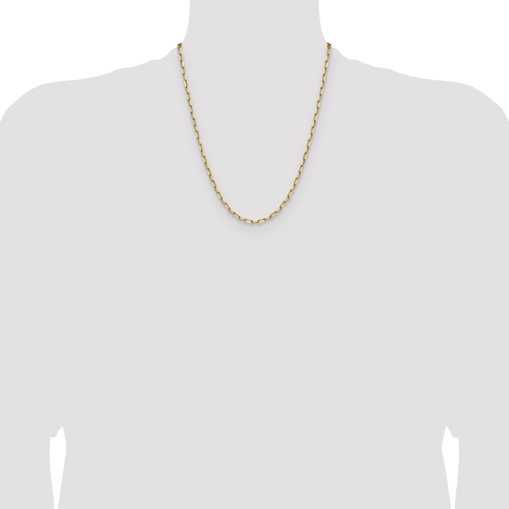 14k 3.5mm Solid Beveled Paperclip Chain - Product Photo