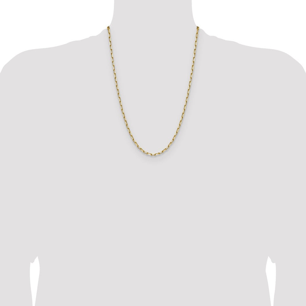 14k 3.5mm Solid Beveled Paperclip Chain - Product Photo