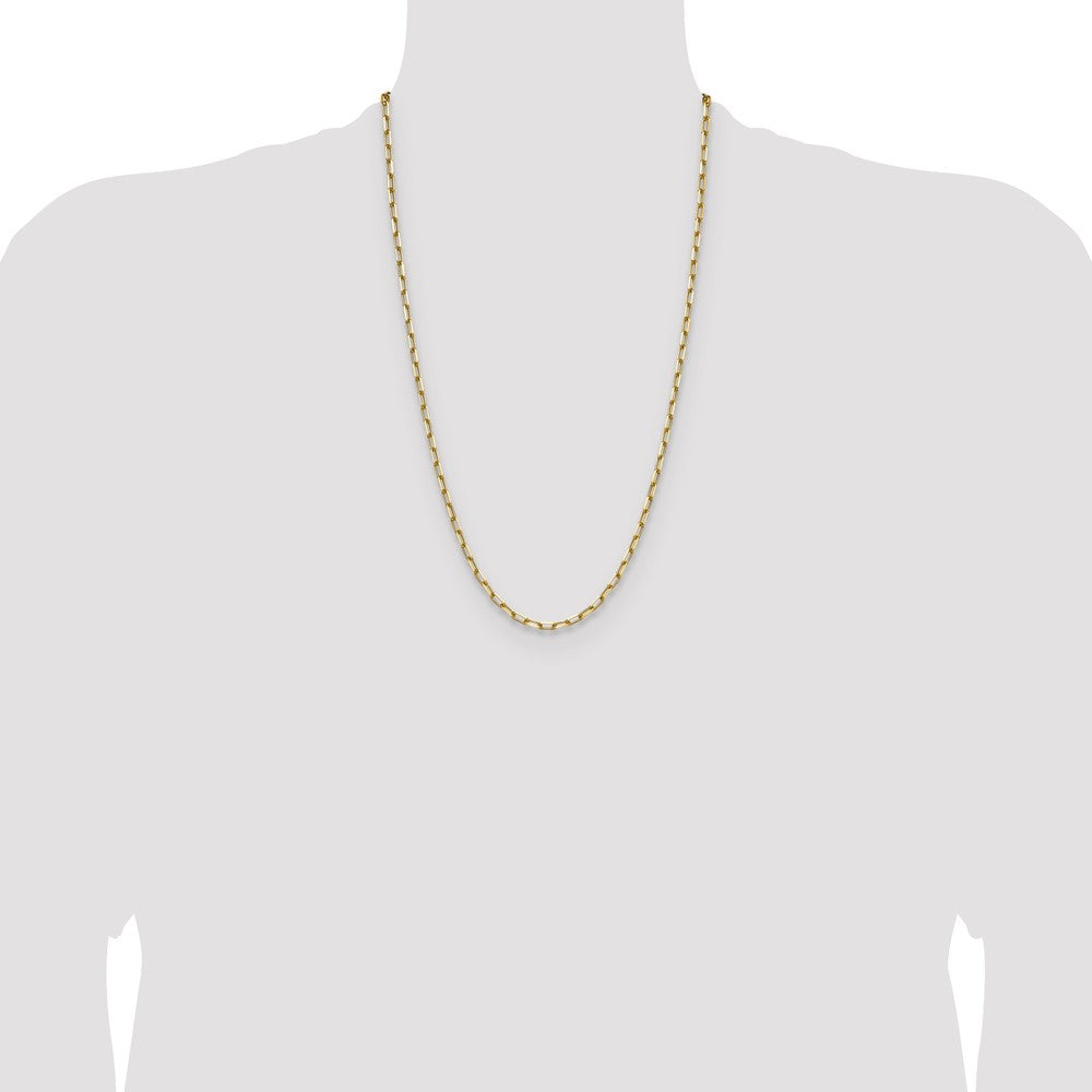 14k 3.5mm Solid Beveled Paperclip Chain - Product Photo