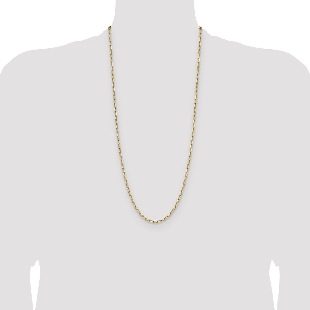 14k 3.5mm Solid Beveled Paperclip Chain - Product Photo