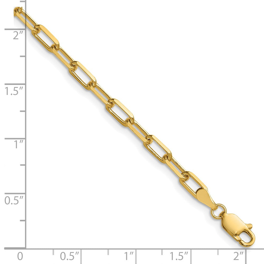 14k 3.5mm Solid Beveled Paperclip Chain - Product Photo