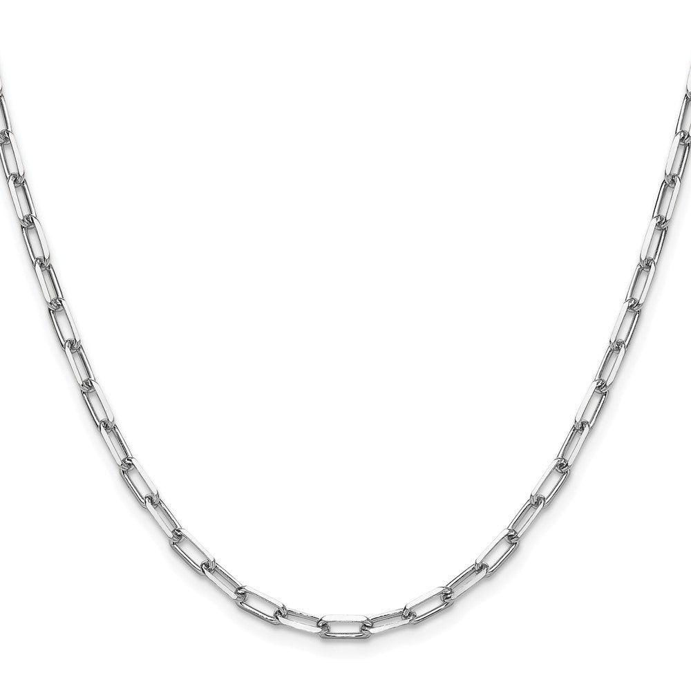 14k White Gold 3.5mm Solid Beveled Paperclip Chain - Product Photo
