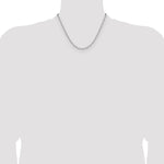 14k White Gold 3.5mm Solid Beveled Paperclip Chain - Product Photo