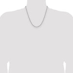14k White Gold 3.5mm Solid Beveled Paperclip Chain - Product Photo