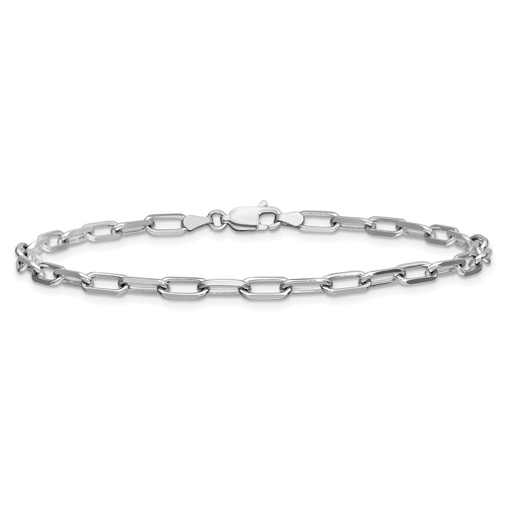 14k White Gold 3.5mm Solid Beveled Paperclip Chain - Product Photo