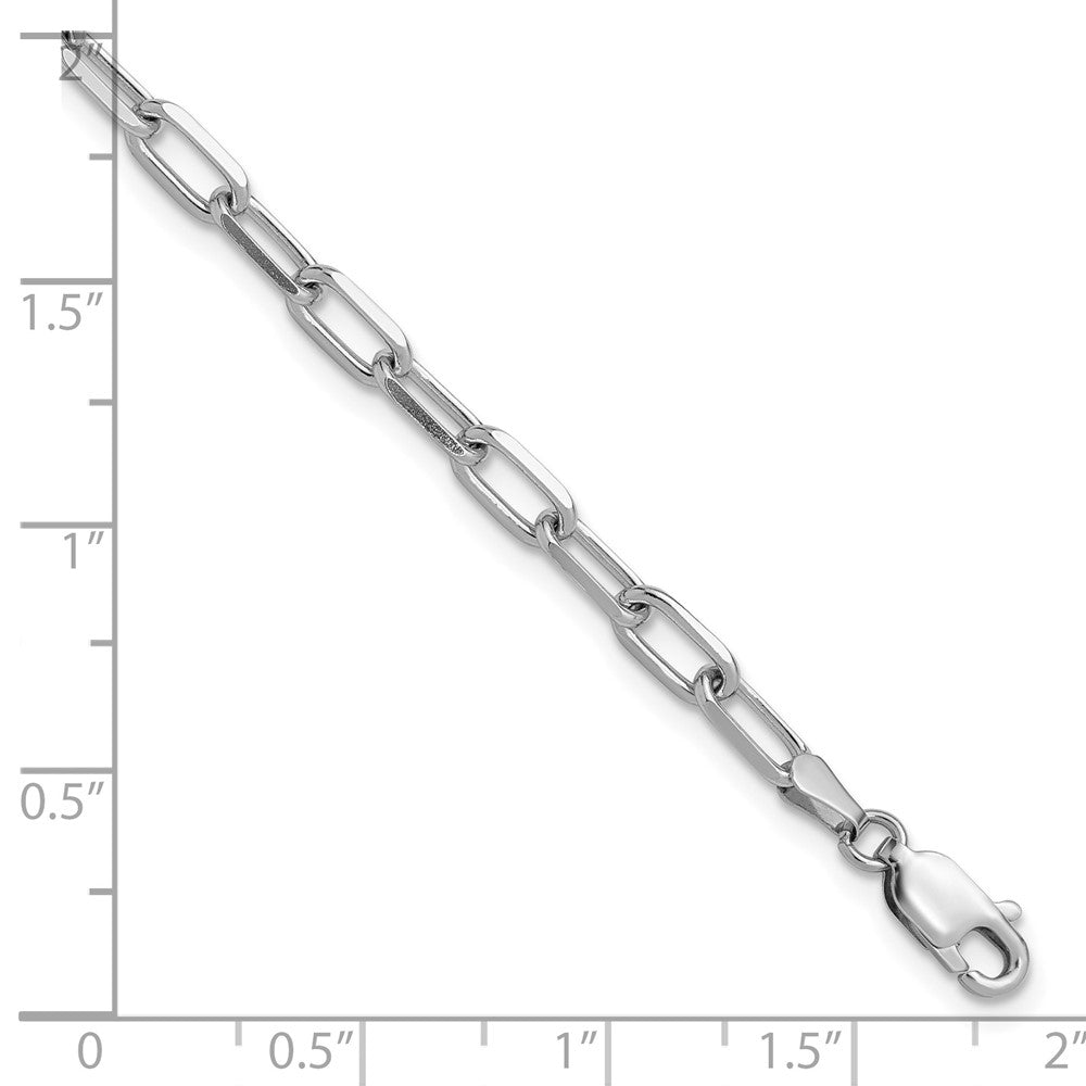 14k White Gold 3.5mm Solid Beveled Paperclip Chain - Product Photo