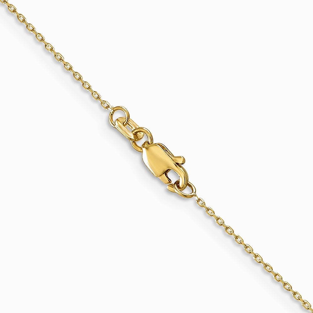 14K Yellow Gold .8mm Diamond-Cut Cable with Lobster Clasp Chain Necklace 14"-30" - Product Photo