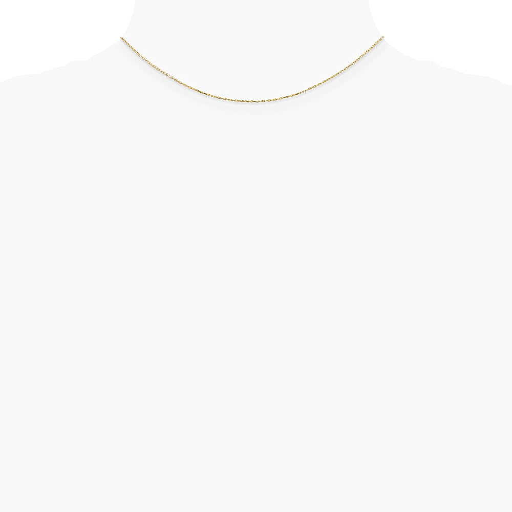 14K Yellow Gold .8mm Diamond-Cut Cable with Lobster Clasp Chain Necklace 14"-30" - Product Photo