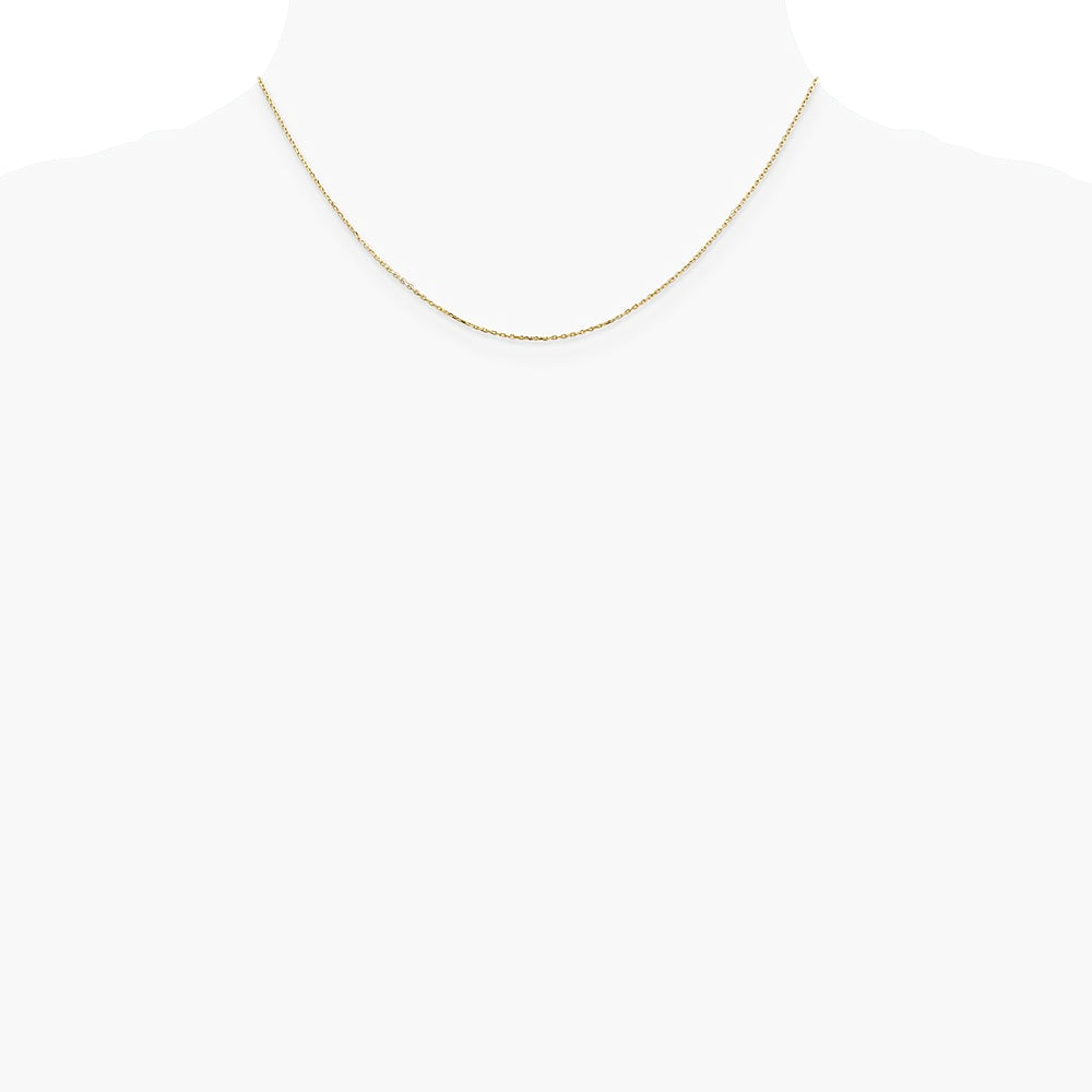 14K Yellow Gold .8mm Diamond-Cut Cable with Lobster Clasp Chain Necklace 14"-30" - Product Photo