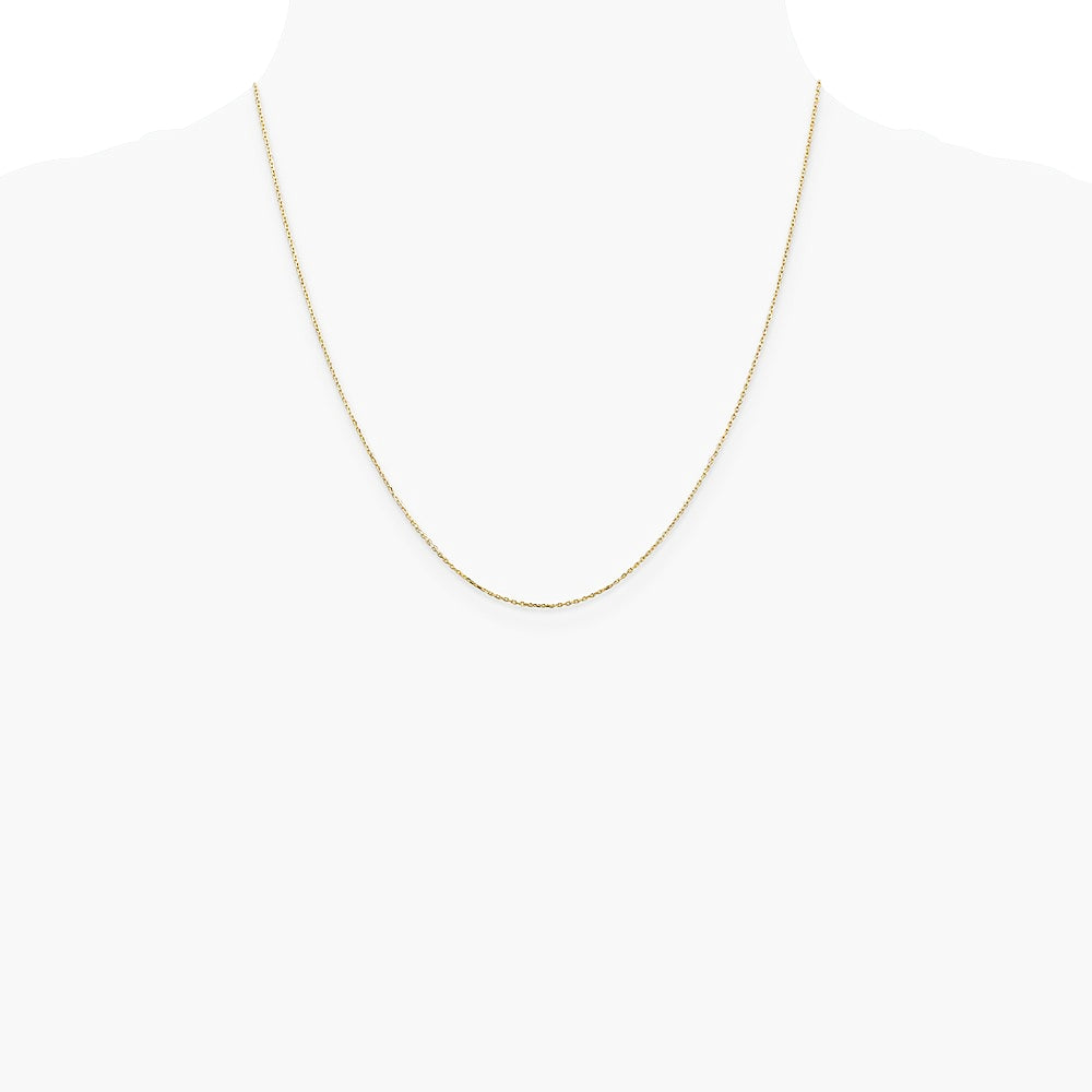 14K Yellow Gold .8mm Diamond-Cut Cable with Lobster Clasp Chain Necklace 14"-30" - Product Photo
