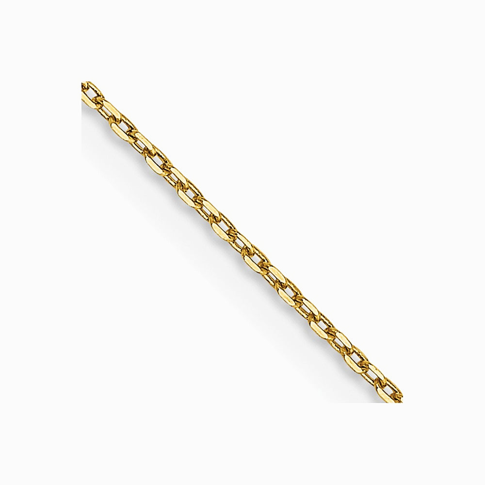 14K Yellow Gold .8mm Diamond-Cut Cable with Lobster Clasp Chain Necklace 14"-30" - Product Photo