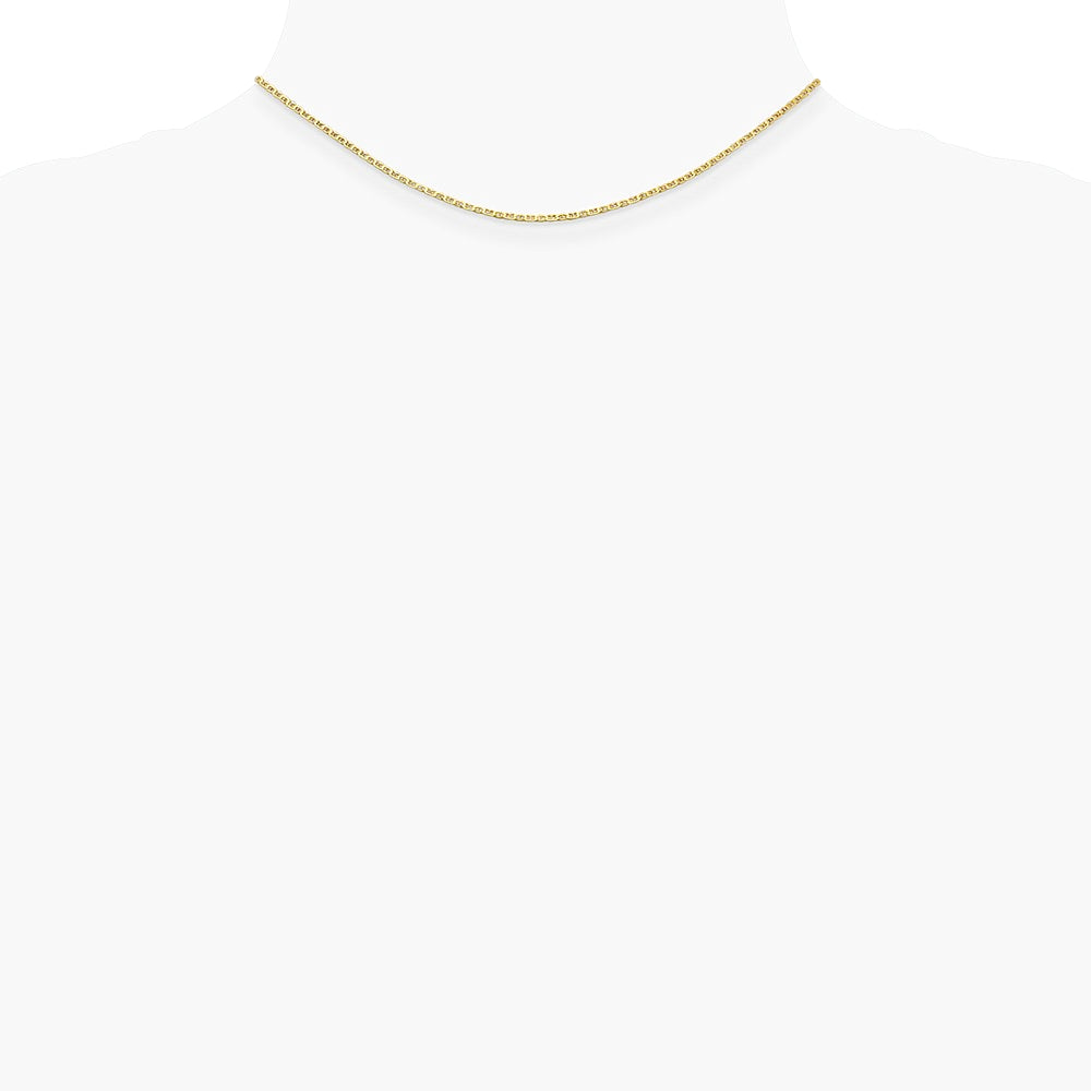 14K Yellow Gold 1.5mm Lightweight Flat Anchor Link Pendant Chain Necklace - Product Photo