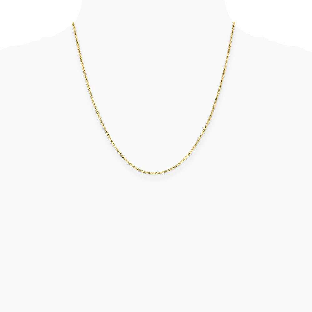 14K Yellow Gold 1.5mm Lightweight Flat Anchor Link Pendant Chain Necklace - Product Photo