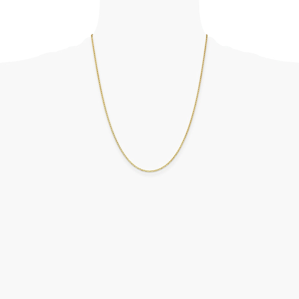 14K Yellow Gold 1.5mm Lightweight Flat Anchor Link Pendant Chain Necklace - Product Photo