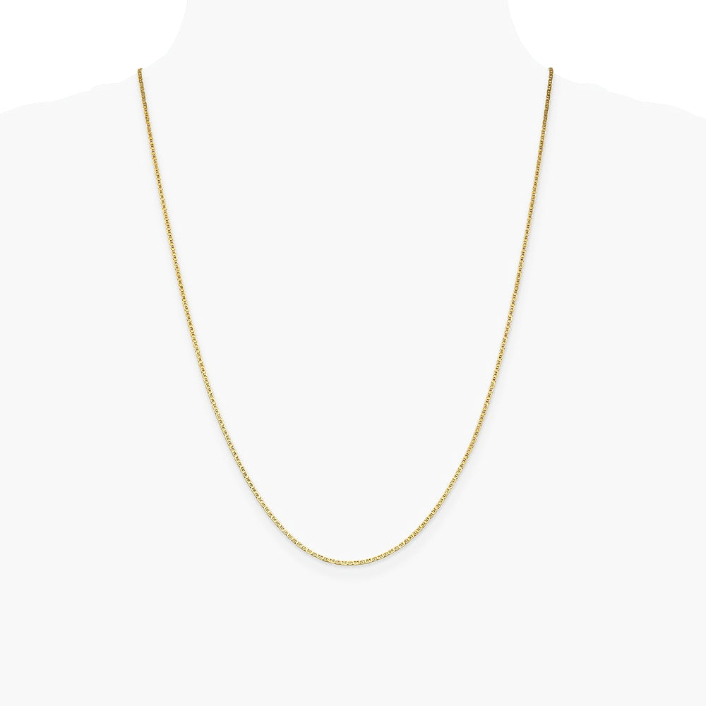 14K Yellow Gold 1.5mm Lightweight Flat Anchor Link Pendant Chain Necklace - Product Photo