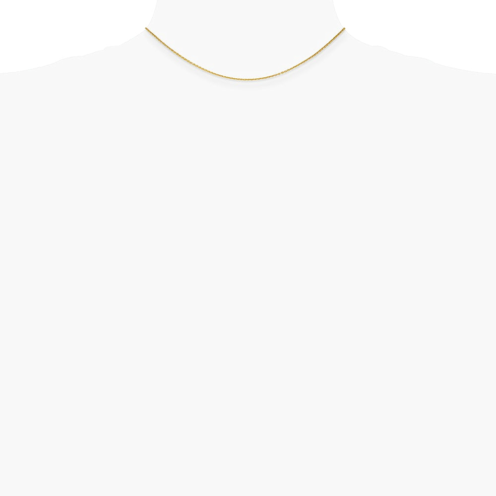 14K Yellow Gold 1mm Round Open Link Cable Chain Necklace 14"-30" - Product Photo