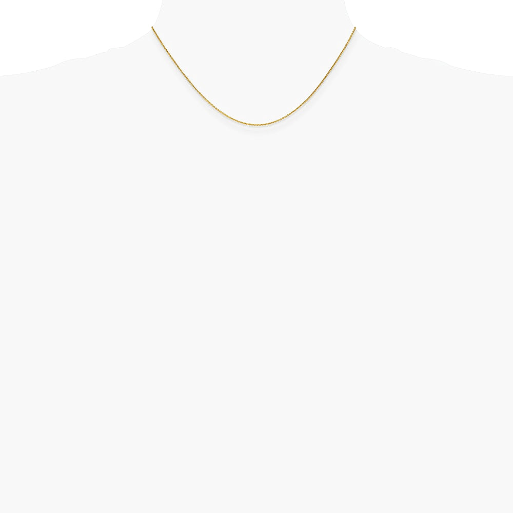 14K Yellow Gold 1mm Round Open Link Cable Chain Necklace 14"-30" - Product Photo