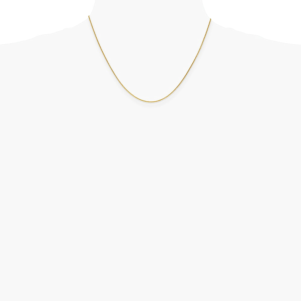 14K Yellow Gold 1mm Round Open Link Cable Chain Necklace 14"-30" - Product Photo