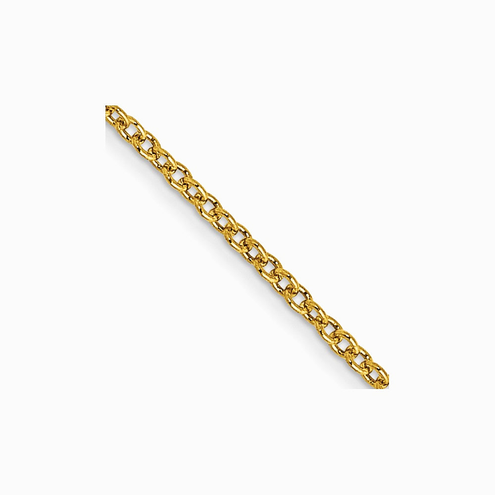 14K Yellow Gold 1mm Round Open Link Cable Chain Necklace 14"-30"