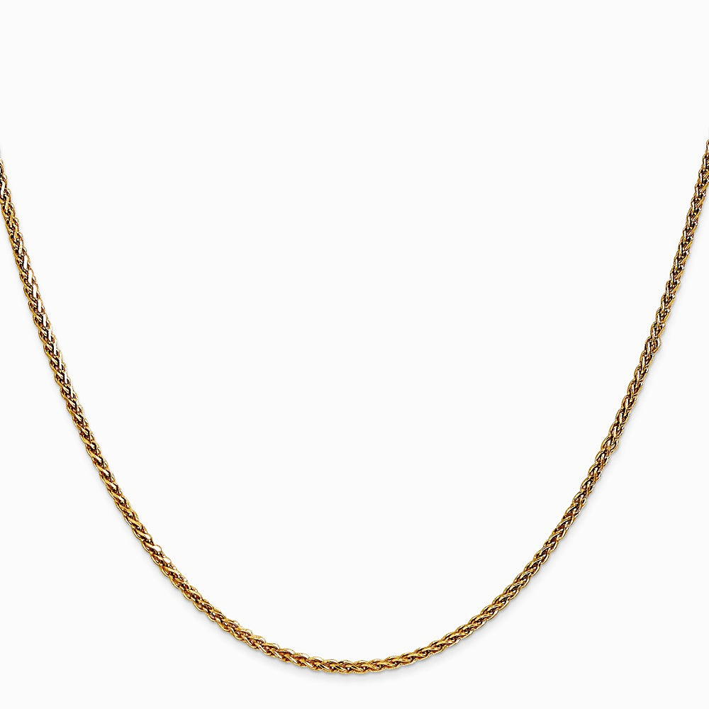 14K Yellow Gold 1.7 mm Diamond-Cut Spiga Chain Necklace 16"-30" - Product Photo