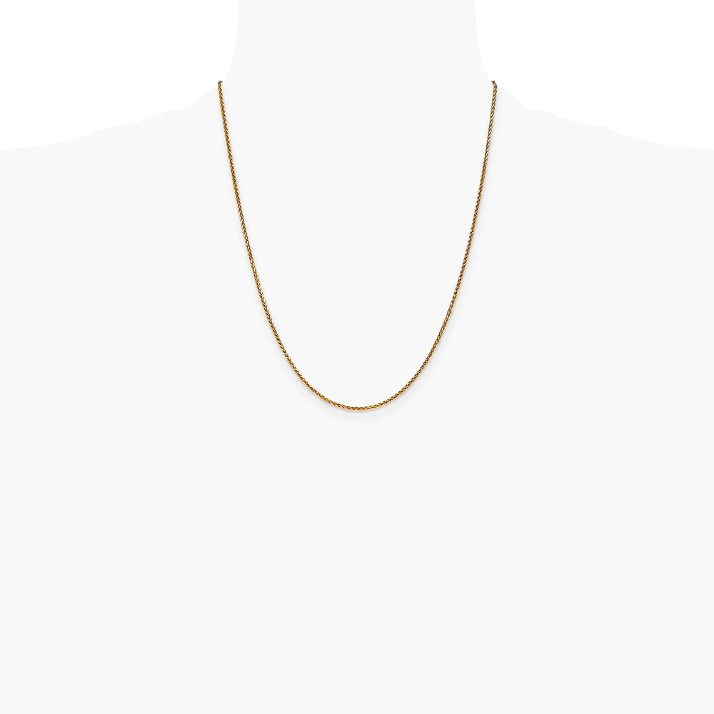 14K Yellow Gold 1.7 mm Diamond-Cut Spiga Chain Necklace 16"-30" - Product Photo