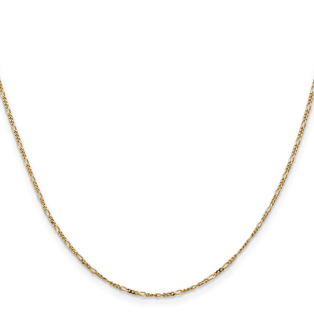 14k 1.25mm Flat Figaro Pendant Chain - Product Photo