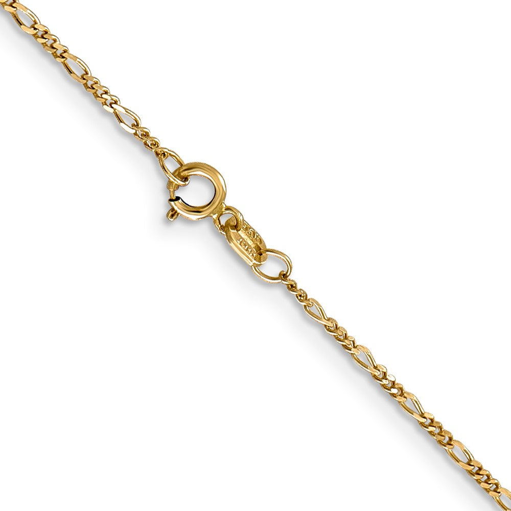 14k 1.25mm Flat Figaro Pendant Chain - Product Photo
