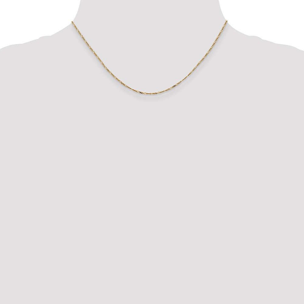 14k 1.25mm Flat Figaro Pendant Chain - Product Photo