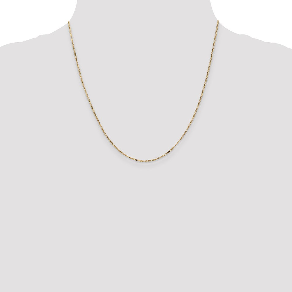 14k 1.25mm Flat Figaro Pendant Chain - Product Photo