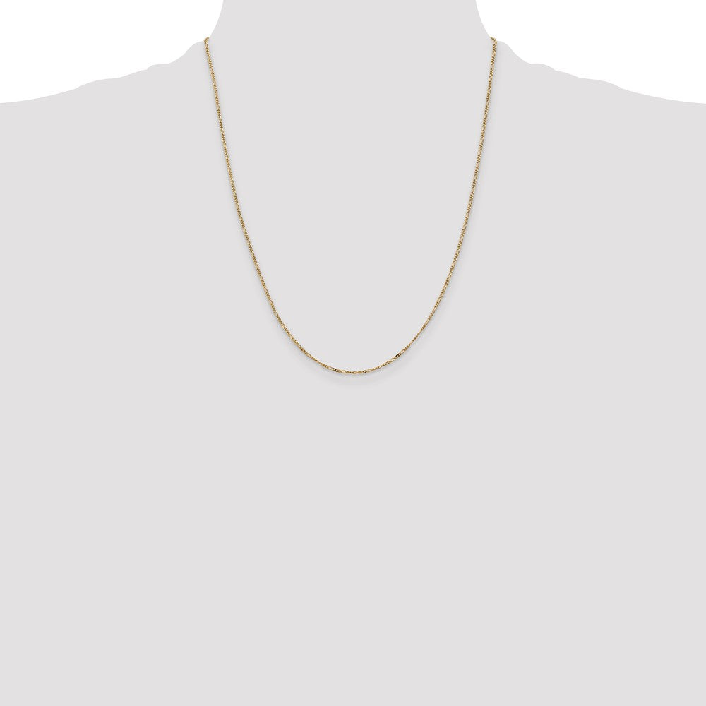 14k 1.25mm Flat Figaro Pendant Chain - Product Photo