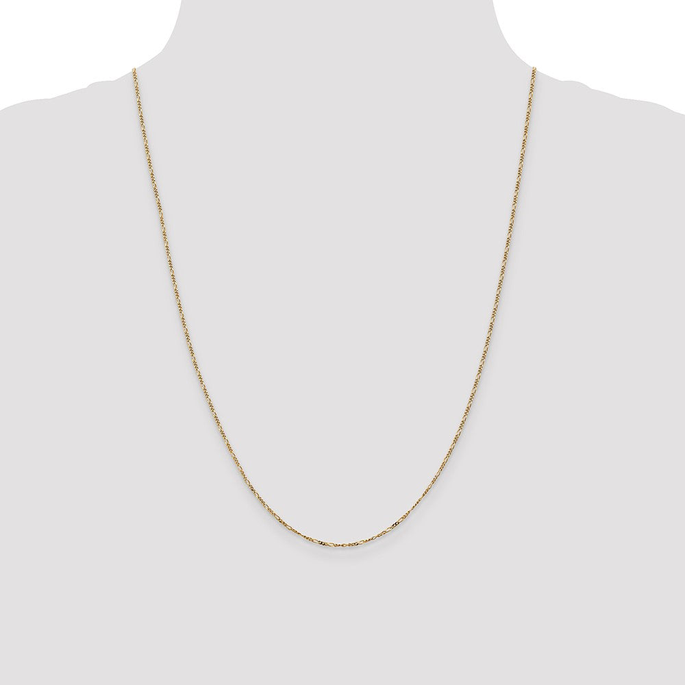 14k 1.25mm Flat Figaro Pendant Chain - Product Photo