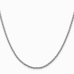 14K White Gold 2.25 mm Parisian Wheat Chain Necklace 16"-24" - Product Photo