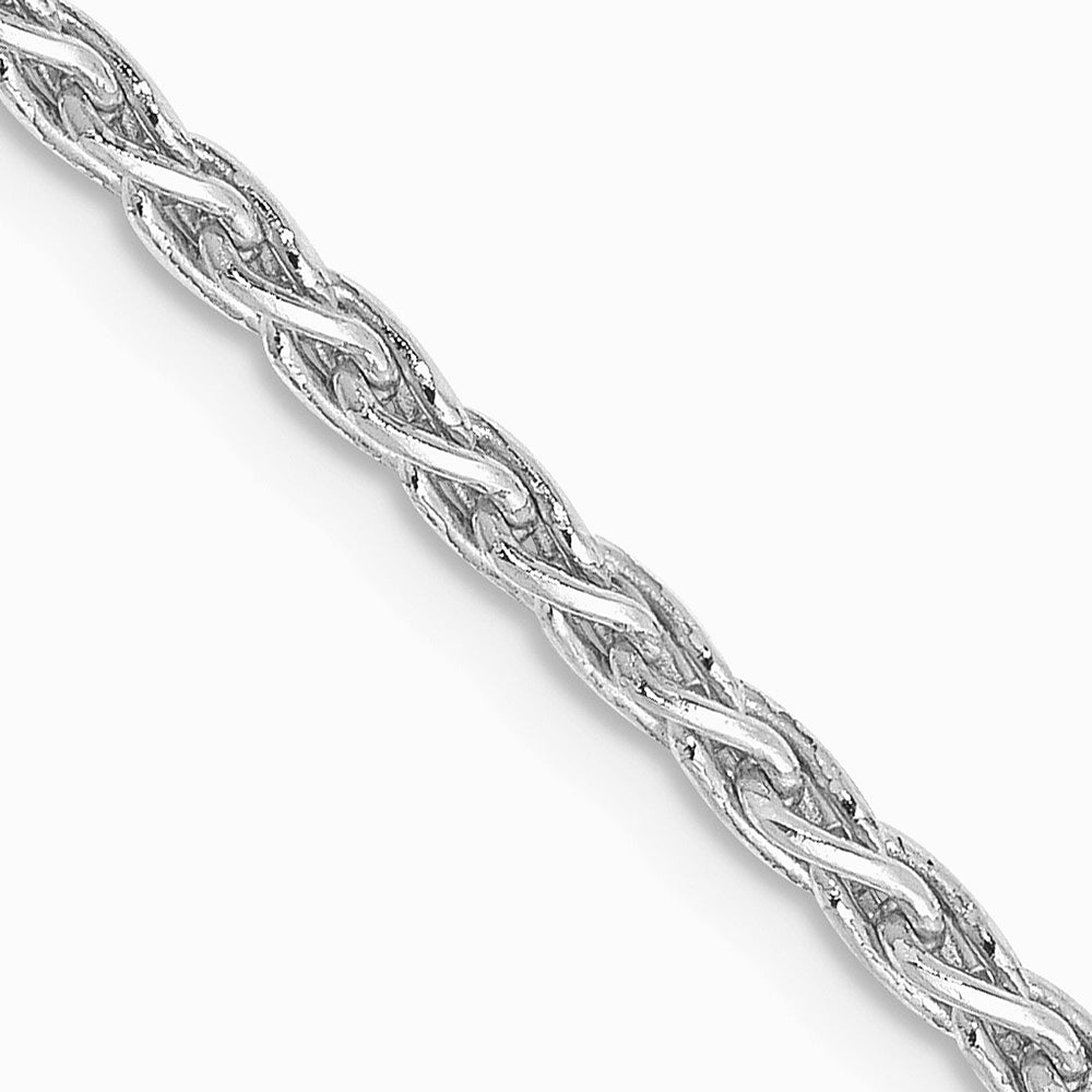 14K White Gold 2.25 mm Parisian Wheat Chain Necklace 16"-24" - Product Photo