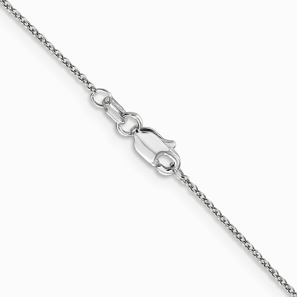 14K White Gold .9mm Cable with Lobster Clasp Chain Necklace 14"-24" - Product Photo