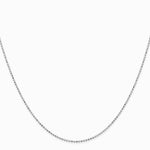 14K White Gold 1.2mm Diamond-Cut Beaded Pendant Chain Necklace 14"-24" - Product Photo