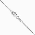 14K White Gold 1.2mm Diamond-Cut Beaded Pendant Chain Necklace 14"-24" - Product Photo