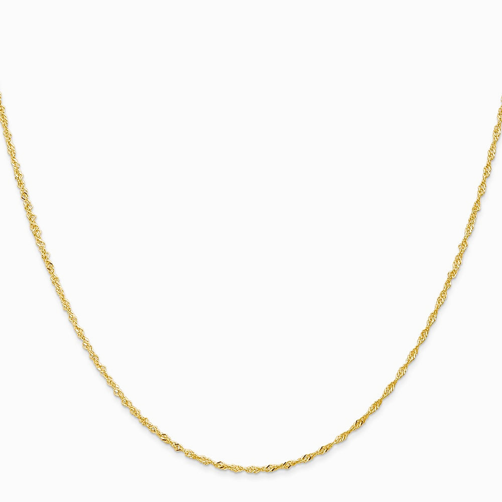 14K Yellow Gold 1.10mm Singapore Chain Necklace 14"-30" - Product Photo