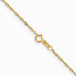 14K Yellow Gold 1.10mm Singapore Chain Necklace 14"-30" - Product Photo