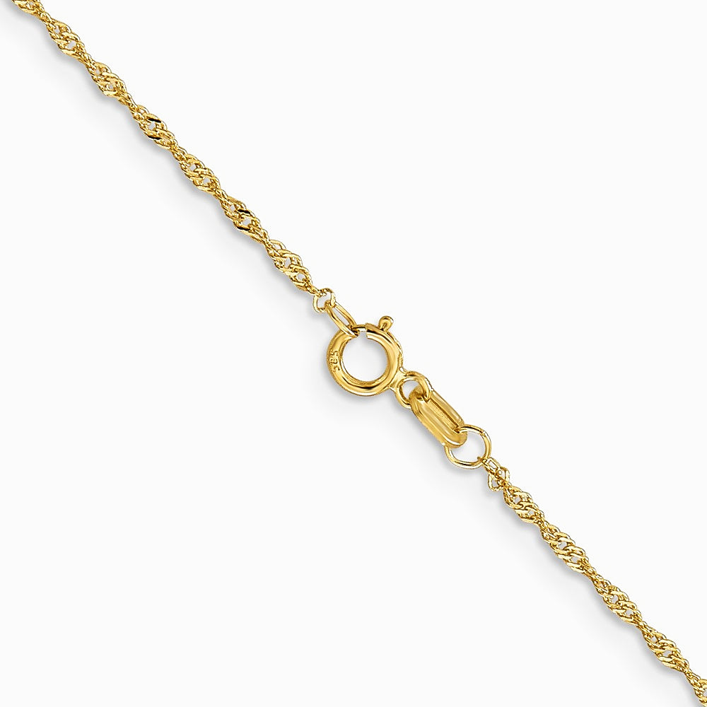 14K Yellow Gold 1.10mm Singapore Chain Necklace 14"-30" - Product Photo
