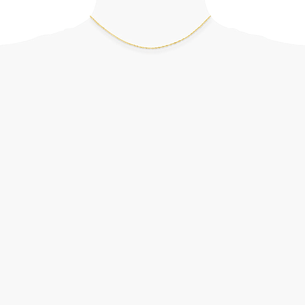 14K Yellow Gold 1.10mm Singapore Chain Necklace 14"-30" - Product Photo